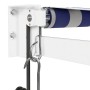 Toldo retráctil automático azul y blanco 4x3 m