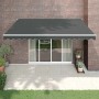 Toldo retráctil automático gris antracita 4x3 m