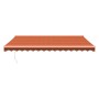 Toldo retráctil automático naranja y marrón 4x3 m