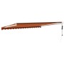 Toldo retráctil automático naranja y marrón 4x3 m