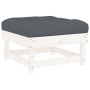 6-teiliges Gartenmöbel-Set und weiße Massivholzkissen von vidaXL, Gartensets - Ref: Foro24-3185984, Preis: 511,77 €, Rabatt: %