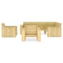 Juego de muebles de jardín 4 piezas madera de pino impregnada