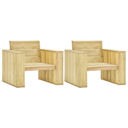 Sillas de jardín 2 uds madera de pino impregnada 89x76x76 cm en Sillas de jardín | Comprar online en Foro24