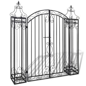 Puerta de jardín decorativa de hierro forjado 122x20,5x134 cm