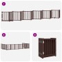 Puerta de perros plegable 12 paneles madera álamo marrón 600 cm