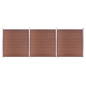 Valla de jardín de WPC marrón 526x186 cm en Paneles de vallas | Comprar online en Foro24
