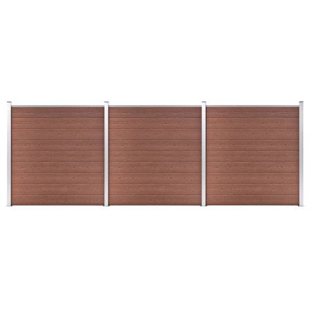 Valla de jardín de WPC marrón 526x186 cm en Paneles de vallas | Comprar online en Foro24
