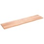 Encimera baño madera maciza tratada marrón claro 220x50x(2-4)cm
