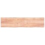 Encimera baño madera maciza tratada marrón claro 220x50x(2-4)cm