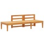 Banco de jardín y mesa cojines crema madera maciza de acacia