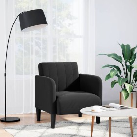 Sillón con reposabrazos Terciopelo negro 54 cm