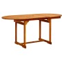 Mesa de comedor jardín madera maciza acacia (120-170)x80x75 cm