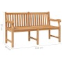 Banco de jardín de madera maciza de teca 150 cm