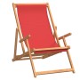 Silla de playa plegable de madera maciza de teca rojo en Sillas de jardín | Comprar online en Foro24