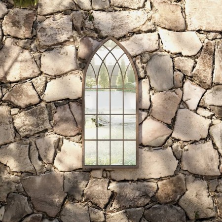 Espejo de jardín arena hierro para exterior 70x30 cm