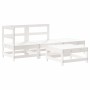4-teiliges Gartenmöbel-Set und weiße Massivholzkissen von vidaXL, Gartensets - Ref: Foro24-3186026, Preis: 305,48 €, Rabatt: %