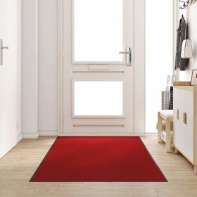 Felpudo Rojo y Negro 120 x 250 cm Poliamida y PVC