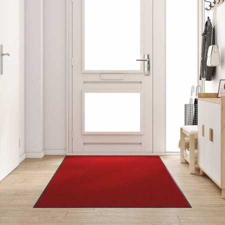 Felpudo Rojo y Negro 120 x 250 cm Poliamida y PVC