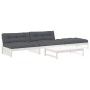 4-teiliges Gartenmöbel-Set und weiße Massivholzkissen von vidaXL, Gartensets - Ref: Foro24-3186110, Preis: 796,63 €, Rabatt: %