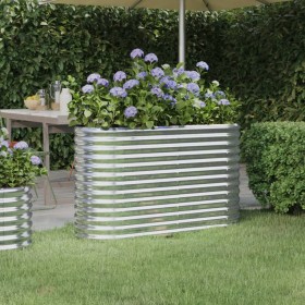 Jardinera arriate acero galvanizado plata 114x40x68 cm Jardinera arriate acero galvanizado plata 114x40x68 cm
