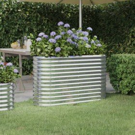 Jardinera arriate acero galvanizado plata 114x40x68 cm Jardinera arriate acero galvanizado plata 114x40x68 cm