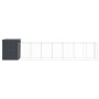 Caseta perros con corral acero galvanizado gris 165x863x181 cm