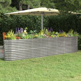 Jardinera arriate acero galvanizado plata 332x40x68 cm
