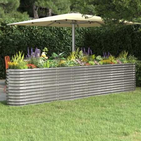 Jardinera arriate acero galvanizado plata 332x40x68 cm en Maceteros y jardineras | Comprar online en Foro24