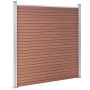 Set de valla 2 cuadradas + 1 oblicua WPC marrón 446x186 cm