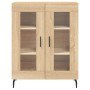 Aparador alto madera contrachapada color roble 69,5x34x180 cm