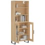 Aparador alto madera contrachapada color roble 69,5x34x180 cm