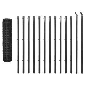 Euro Valla de acero gris 25x1,2 m