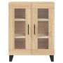 Aparador alto madera contrachapada color roble 69,5x34x180 cm