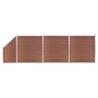 Set de valla 3 cuadradas + 1 oblicua WPC marrón 619x186 cm