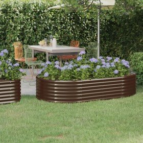 Jardinera arriate acero galvanizado marrón 175x100x36cm en Maceteros y jardineras | Comprar online en Foro24