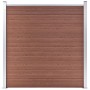 Set de valla 3 cuadradas + 1 oblicua WPC marrón 619x186 cm