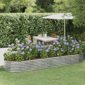 Jardinera arriate acero galvanizado plata 322x100x36 cm Jardinera arriate acero galvanizado plata 322x100x36 cm