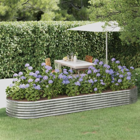 Jardinera arriate acero galvanizado plata 322x100x36 cm