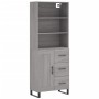 Aparador alto madera contrachapada gris sonoma 69,5x34x180 cm
