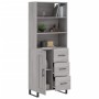 Aparador alto madera contrachapada gris sonoma 69,5x34x180 cm