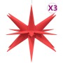 Lámparas de Navidad LED plegables 3 unidades rojo 43 cm