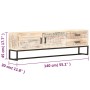 Weißer TV-Schrank aus massivem Akazienholz, 140 x 30 x 45 cm von vidaXL, TV-Möbel - Ref: Foro24-287328, Preis: 275,66 €, Raba...