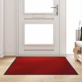 Felpudo Rojo y Negro 120 x 180 cm Polipropileno y vinilo