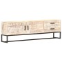 Weißer TV-Schrank aus massivem Akazienholz, 140 x 30 x 45 cm von vidaXL, TV-Möbel - Ref: Foro24-287328, Preis: 275,66 €, Raba...