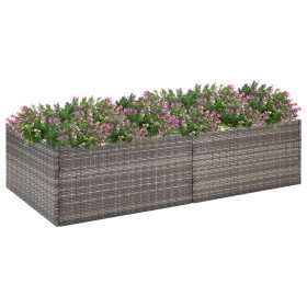 Jardinera ratán sintético gris 157x80x40 cm en Maceteros y jardineras | Comprar online en Foro24