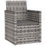 Muebles de jardín con cojines 3 piezas ratán sintético gris