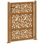 Puerta de jardín diseño de hojas de acero desgastado 105x130 cm