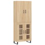 Aparador alto madera contrachapada color roble 69,5x34x180 cm
