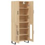 Aparador alto madera contrachapada color roble 69,5x34x180 cm