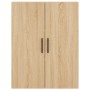 Aparador alto madera contrachapada color roble 69,5x34x180 cm